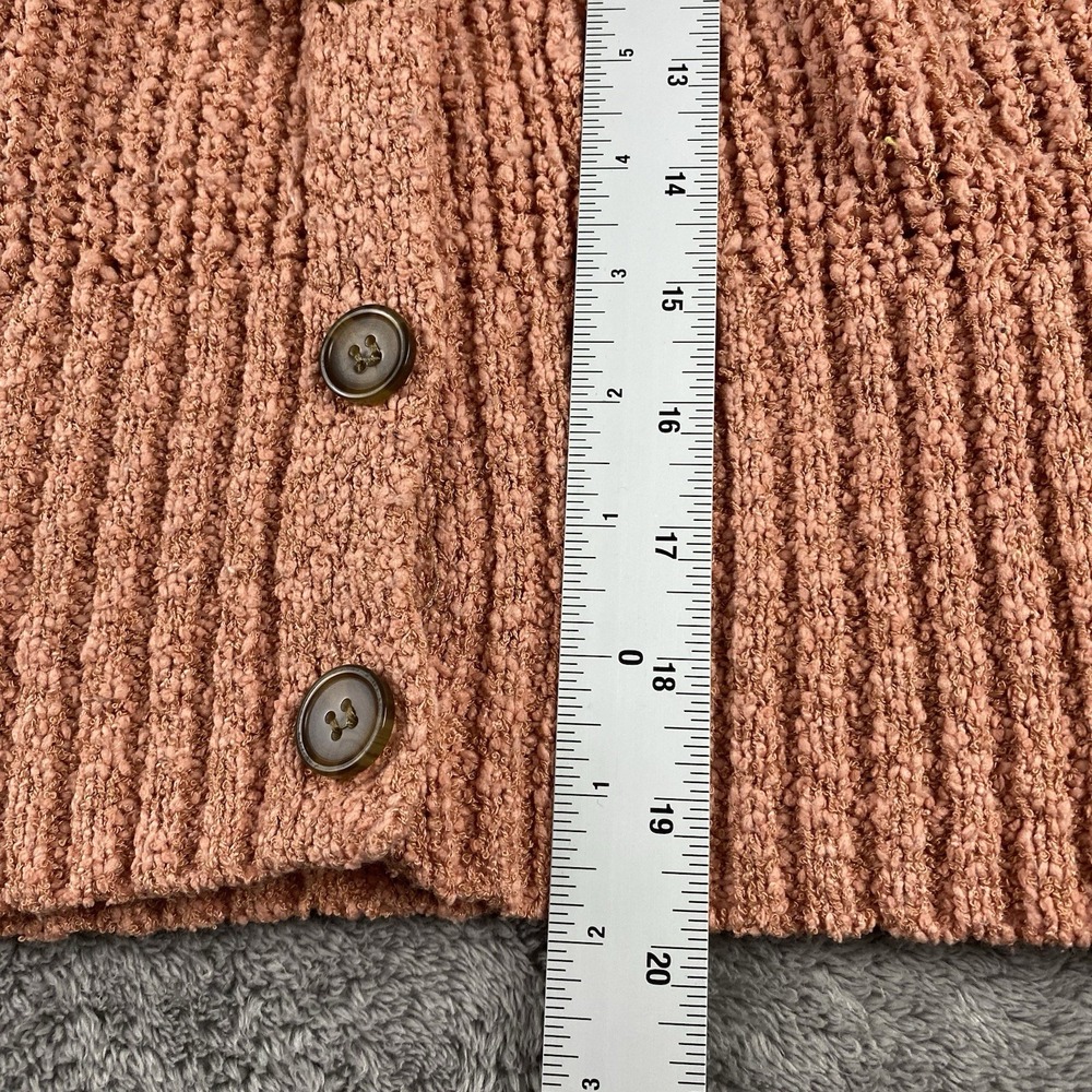 Lauren Conrad Sweater Womens XS Orange Long Sleeve Button Up - Picture 13 of 13